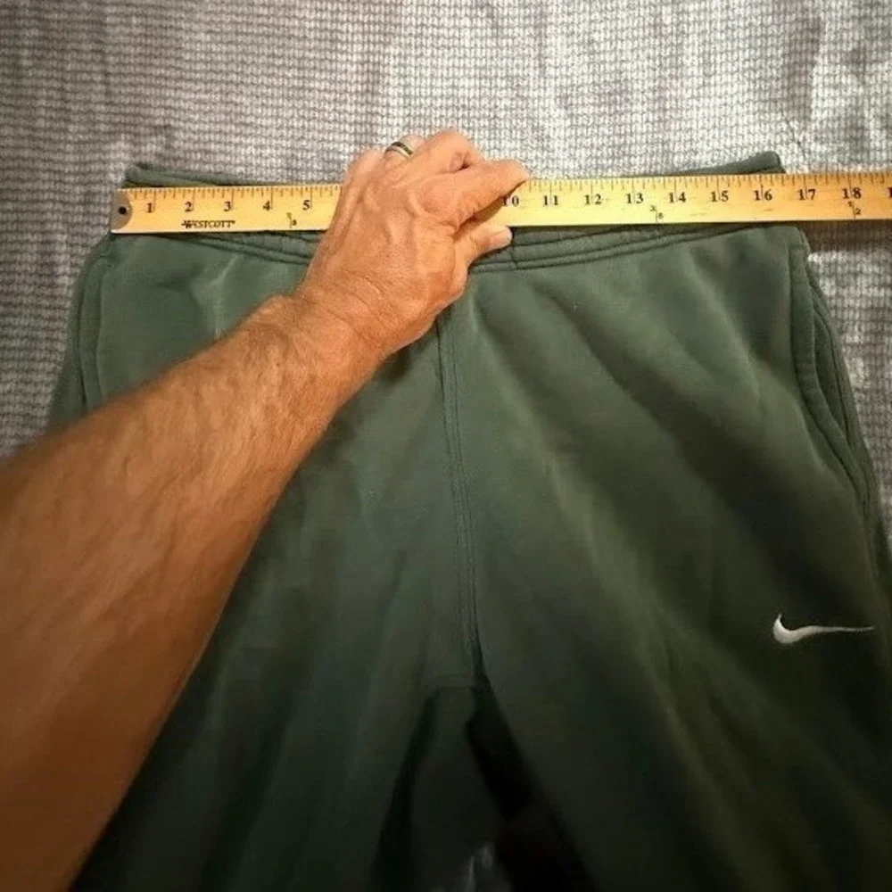 Nike Mens XL Fleece Joggers Sweatpants Forest Green Tapered‎ Cuffed 32X29.